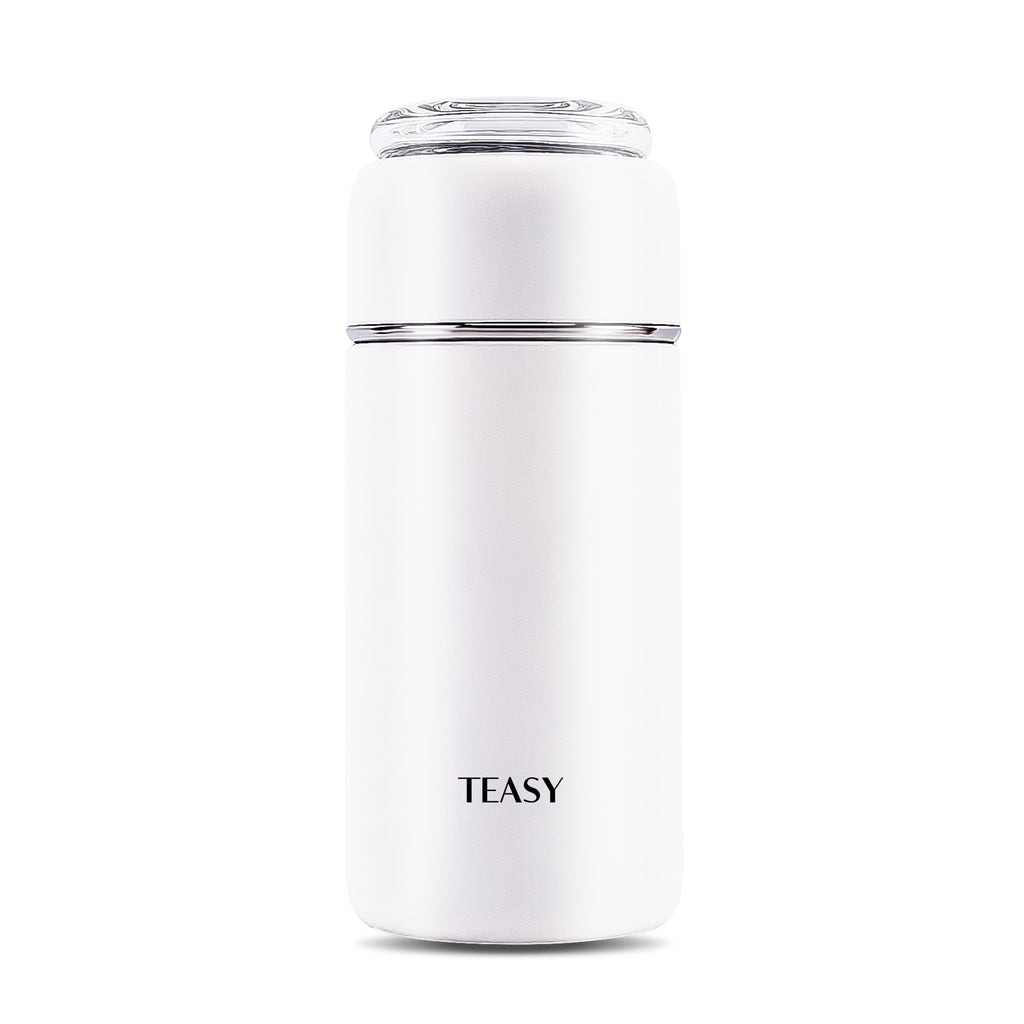 Farasi Tea Infuser Thermos Stainless Steel Smart Water Bottle with  Temperature Display, Loose Leaf Tea, Coffee and Fruit Infuser 17 oz. Floral  White